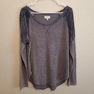 Lucky Brand Dark Blue Long Sleeve Top